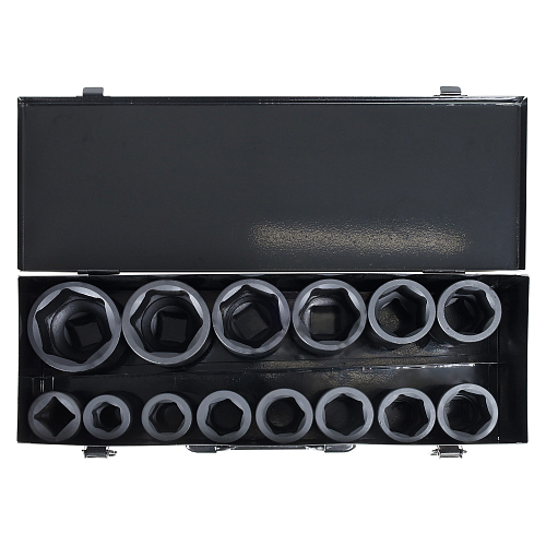 Набор головок ударных 1"DR L=90мм, 14пр. (22-60мм) металл.кейс МП-серия