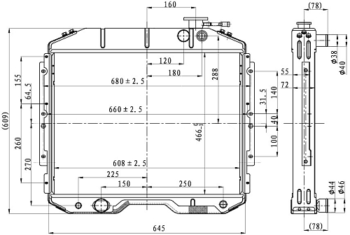 Радиатор охлаждения для автомобилей ГАЗ 3309 Д245 Eвро3