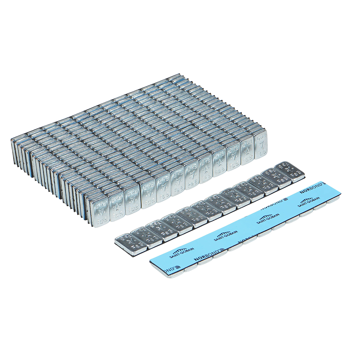 Груз балансировочный самоклеящийся стальной PRO 12*5гр, 50 шт., скотч NORTON