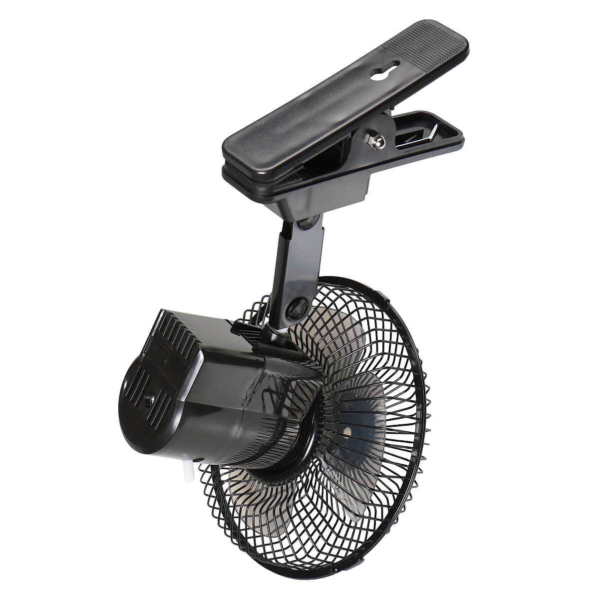 Вентилятор в салон 18см, 24В PRO, с автоповоротом, металл. корпус, прищепка