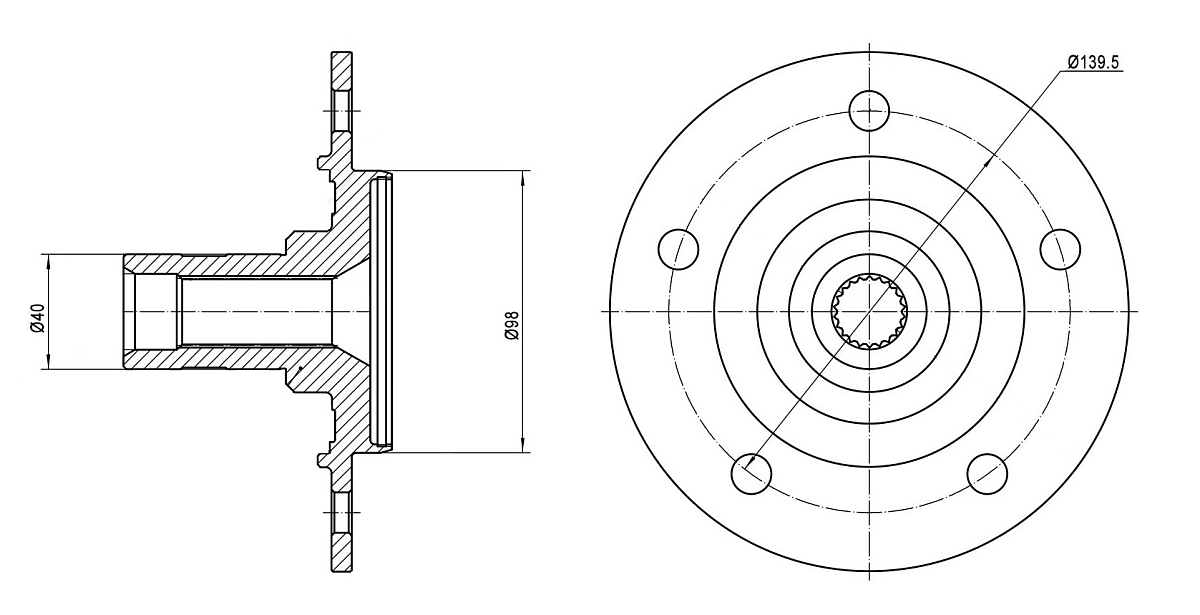 Ступица передняя для автомобиля Лада 2121