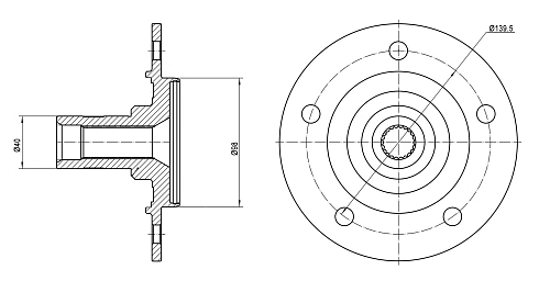 Ступица передняя для автомобиля Лада 2121