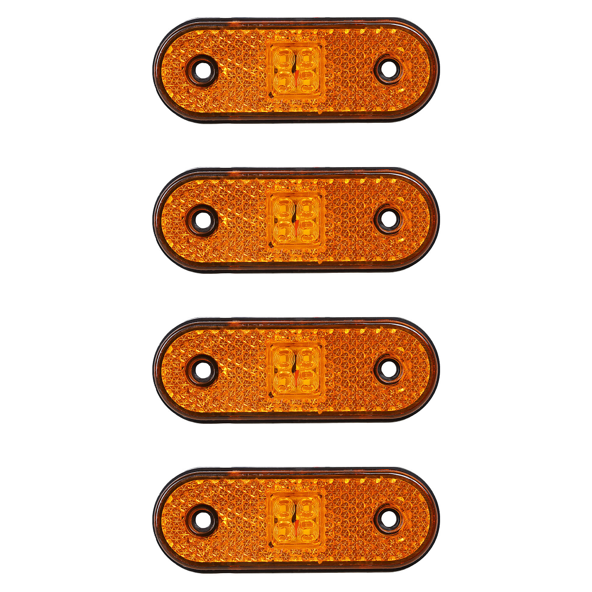 Огонь габаритный светодиодный, 12/24В, оранжевый, съемный кронштейн, комплект 4 шт.