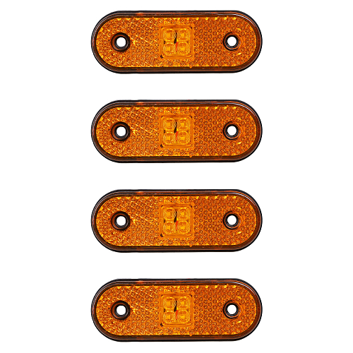Огонь габаритный светодиодный, 12/24В, оранжевый, съемный кронштейн, комплект 4 шт.