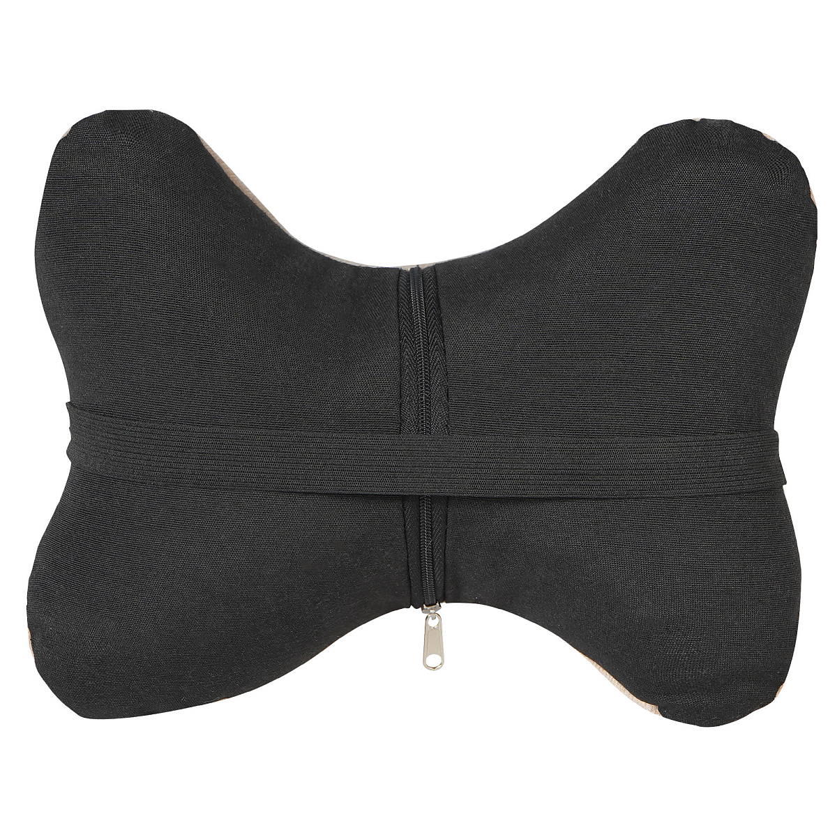 Подушка-косточка на подгол. "Алькантара", ткань, 1 шт., бежевая