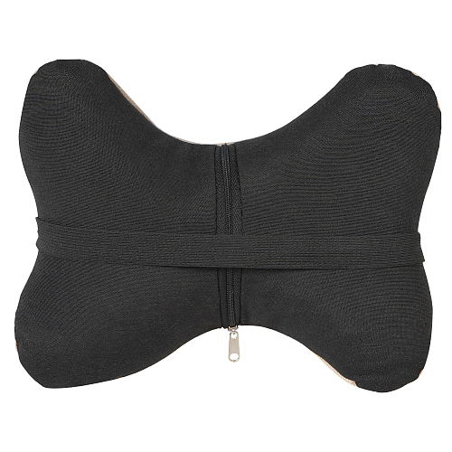 Подушка-косточка на подгол. "Алькантара", ткань, 1 шт., бежевая