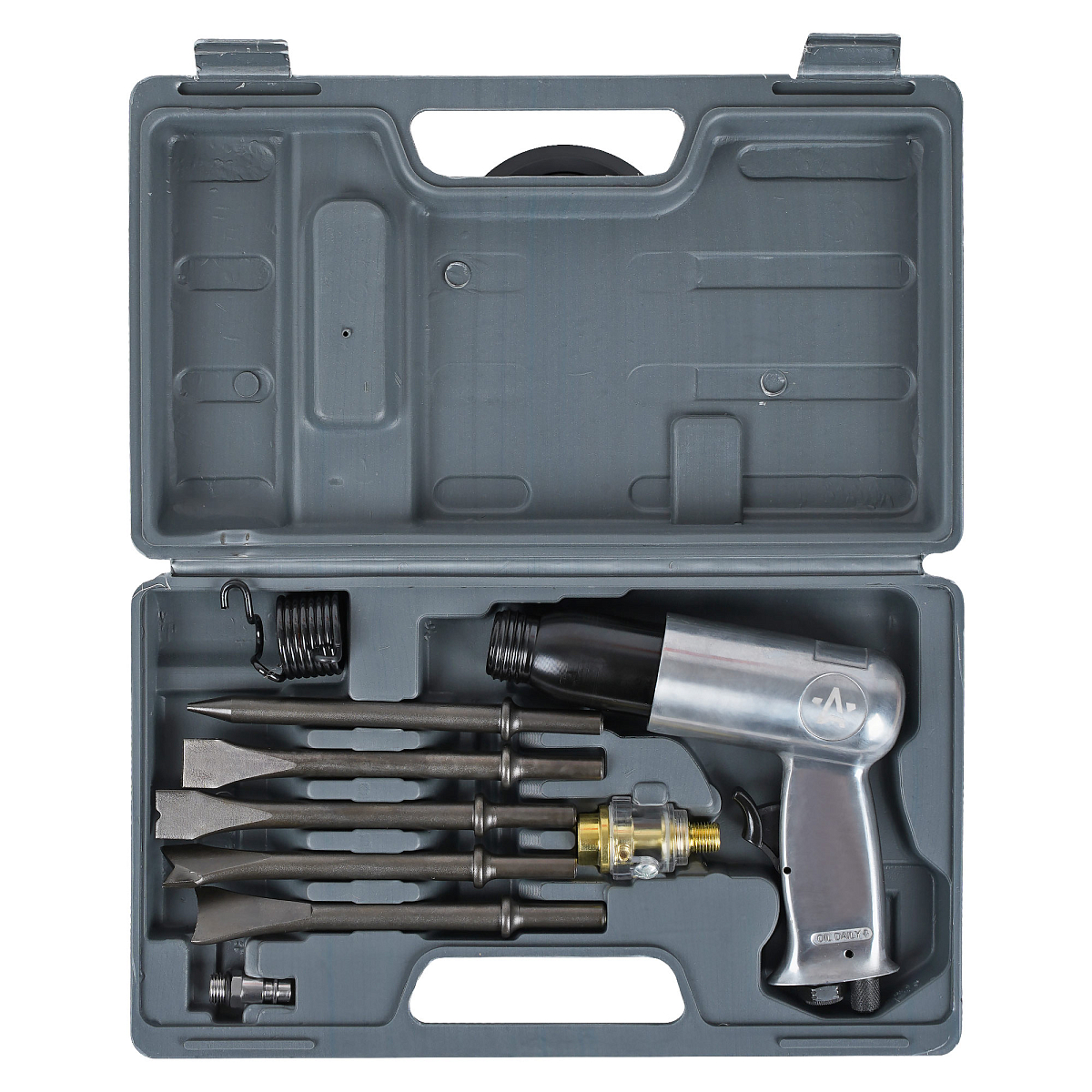 Молоток пневматический 3500 уд/мин с оснасткой 10пр. кейс