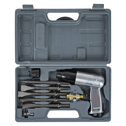 Молоток пневматический 3500 уд/мин с оснасткой 10пр. кейс