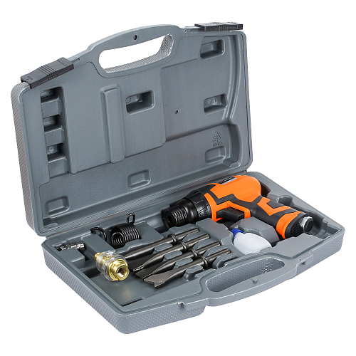 Молоток пневматический 4500 уд/мин PRO композитный с оснасткой 10пр. кейс