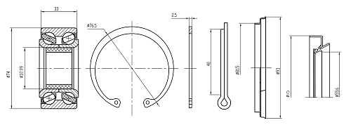 Ремкомплект ступицы передней для автомобиля Toyota RAV4 (94-)