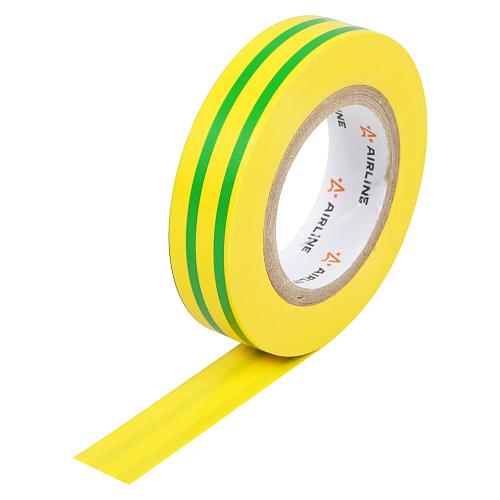 Изолента ПВХ, желто-зеленая, 15 мм*10 м
