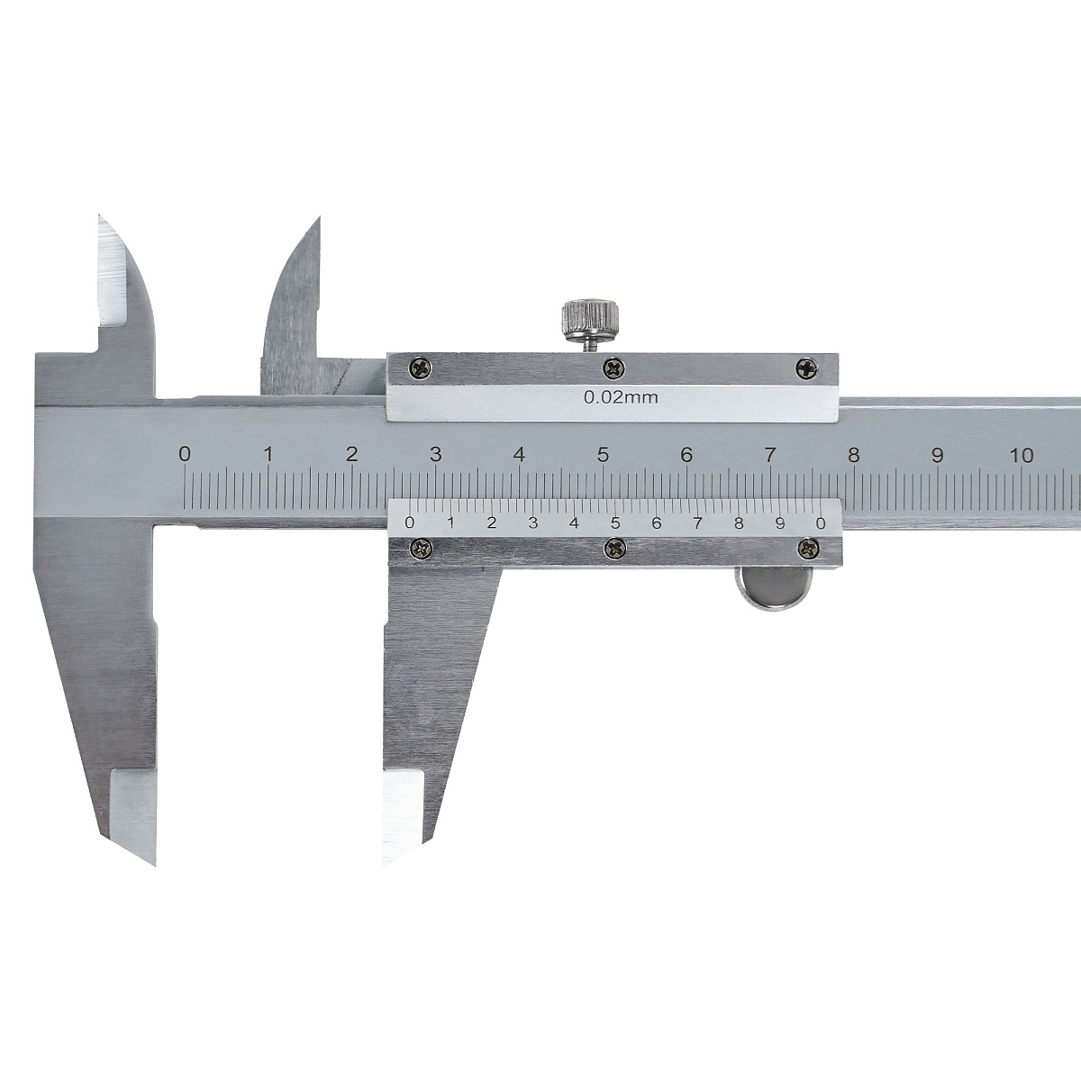 Штангенциркуль нониусный 125мм, шаг 0.02мм, стальной, глубиномер, кейс