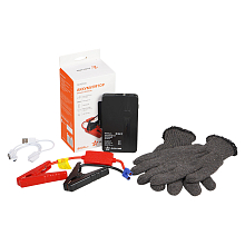 Набор Аккумулятор пусковой+Перчатки (8000мАч, 350А, 12.4В, пуск 2.0d, USB 5V/2A; перчатки ХБ сер.)