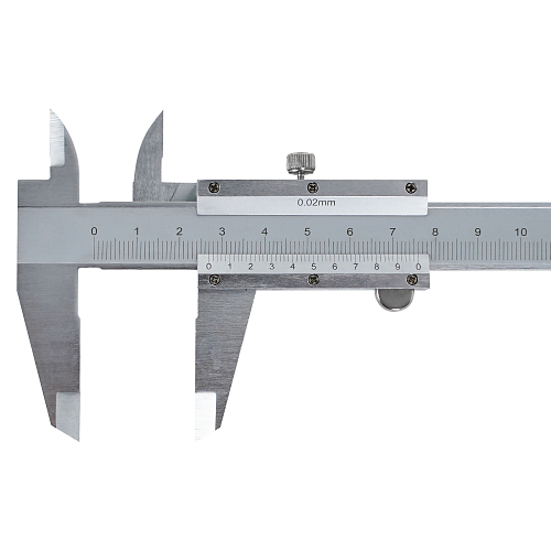 Штангенциркуль нониусный 125мм, шаг 0.02мм, стальной, глубиномер, кейс