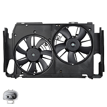 Электровентилятор охлаждения для автомобилей Toyota RAV4 (06-) 2.0i/2.4i (2 вент.) (с кожухом)