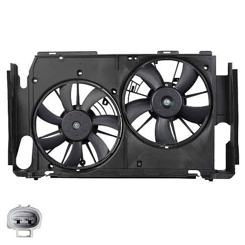 Электровентилятор охлаждения для автомобилей Toyota RAV4 (06-) 2.0i/2.4i (2 вент.) (с кожухом)