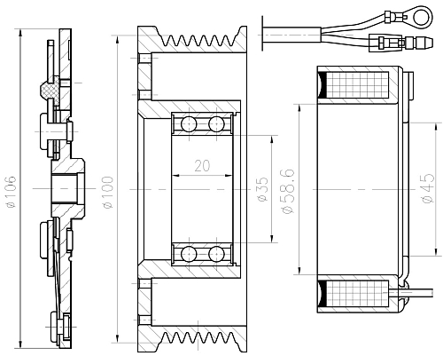 Муфта электромагнитная для компрессора кондиционера LCAC 23SA LUZAR