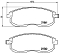 Колодки тормозные дисковые передние для автомобилей Nissan Juke (10-) / Teana (13-) / Tiida (04-) / Sentra (14-)