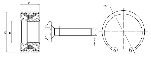 Ремкомплект ступицы передней для автомобиля VW Passat B5 (96-)/Audi A6 (97-)