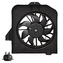 Электровентилятор охлаждения для автомобилей Caravan (01-)/Voyager (01-) (с кожухом)