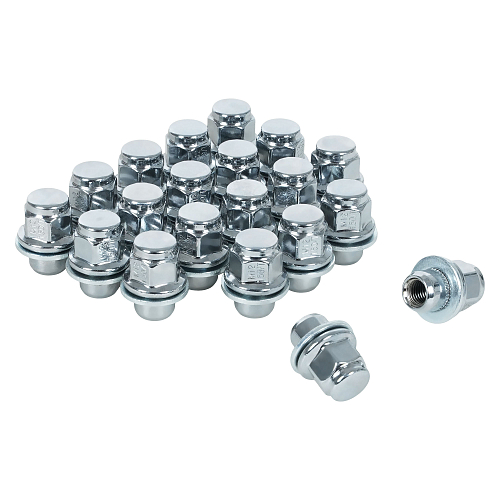 Гайка колесная M12x1,5x37, несъемная шайба, ключ 21, закрытая, хром, 20 шт для а/м Toyota/Lexus