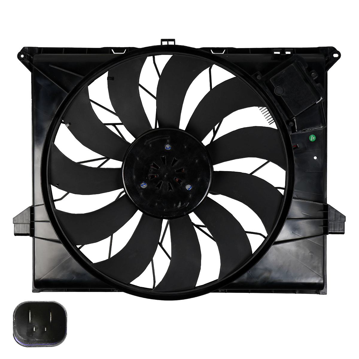 Электровентилятор охлаждения для автомобилей Mercedes-Benz ML (W164) (05-)/GL (X164) (06-) (с кожухом) (850W)