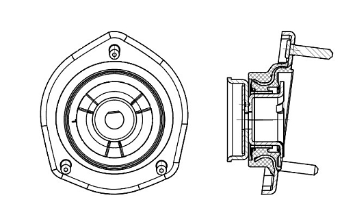 Опора амортизатора для автомобилей Toyota Camry (06-) (задняя левая) (без пыльника)