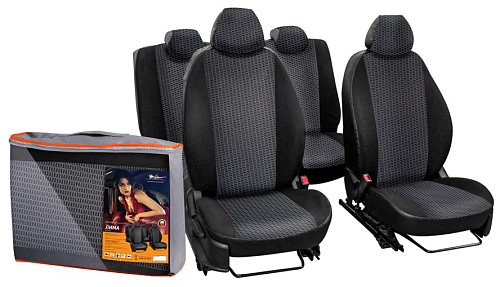 Чехлы для Mitsubishi Outlander (11-18 г.) "Лима", 13 пред., задн.спин. 1/3, жаккард-кожзам, черн.