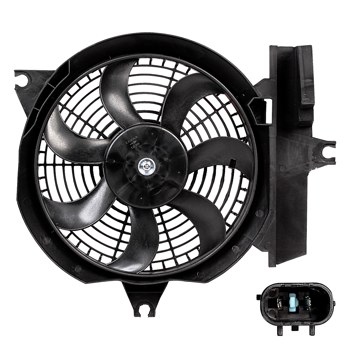 Электровентилятор кондиционера для автомобилей Hyundai Santa Fe (00-) (с кожухом)