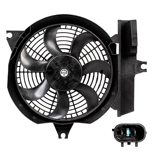 Электровентилятор кондиционера для автомобилей Hyundai Santa Fe (00-) (с кожухом)