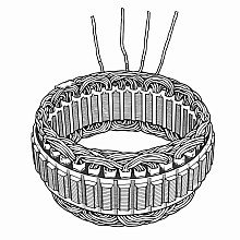 Статор генератора для автомобилей Suzuki SX4 (06-) 1.6i/Swift III (05-) 1.3i/1.5i (D=122мм)
