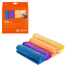 Набор салфеток из микрофибры (3 шт., 30*30см) + порофибра (1 шт., 20*18см)