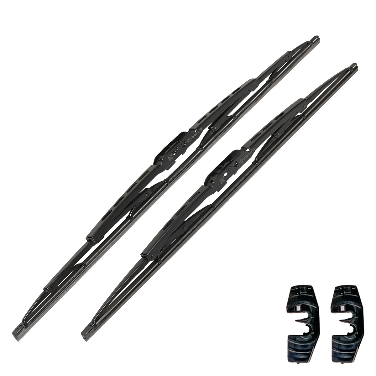 Щетки стеклооч комплект (2 штуки) 550/530мм (22"/21") каркасные с креплением "Крючок 9х3, 9х4 мм" (AWBJ007) МП-серия