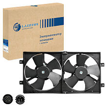 Электровентилятор охлаждения для автомобилей Chery Amulet (A15) (03-) (2 вентилятора) (с кожухом)
