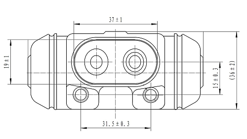 Цилиндр тормозной для автомобилей Hyundai Starex (H-1) (96-) задний левый/правый d=22.2мм