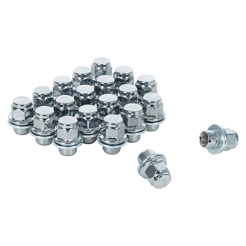 Гайка колесная M12x1,25x37, несъемная шайба, ключ 21, закрытая, хром, 20 шт для а/м Nissan/Infiniti