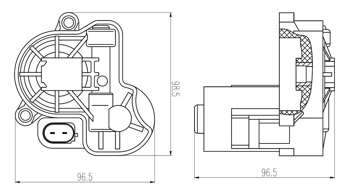 Электродвигатель стояночного тормоза для автомобилей VW Tiguan (16-) / Skoda Kodiaq (16-) правый (диск 300x12)