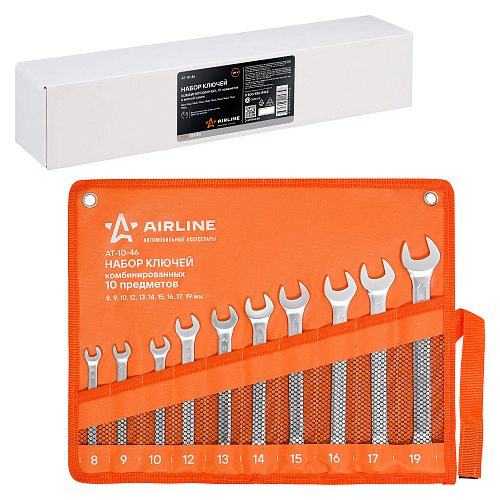 Набор ключей комбинированных PRO 10пр. (8-19мм) сумка