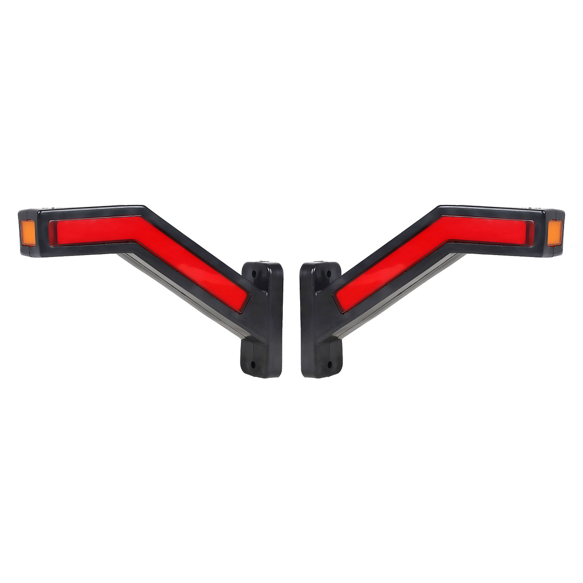 Фонарь габаритный светодиодный (огонь контурный) PLUS , 12/24В, прямоугольный, красный + белый + оранжевый, повторитель указателя поворота, комплект 2 шт.