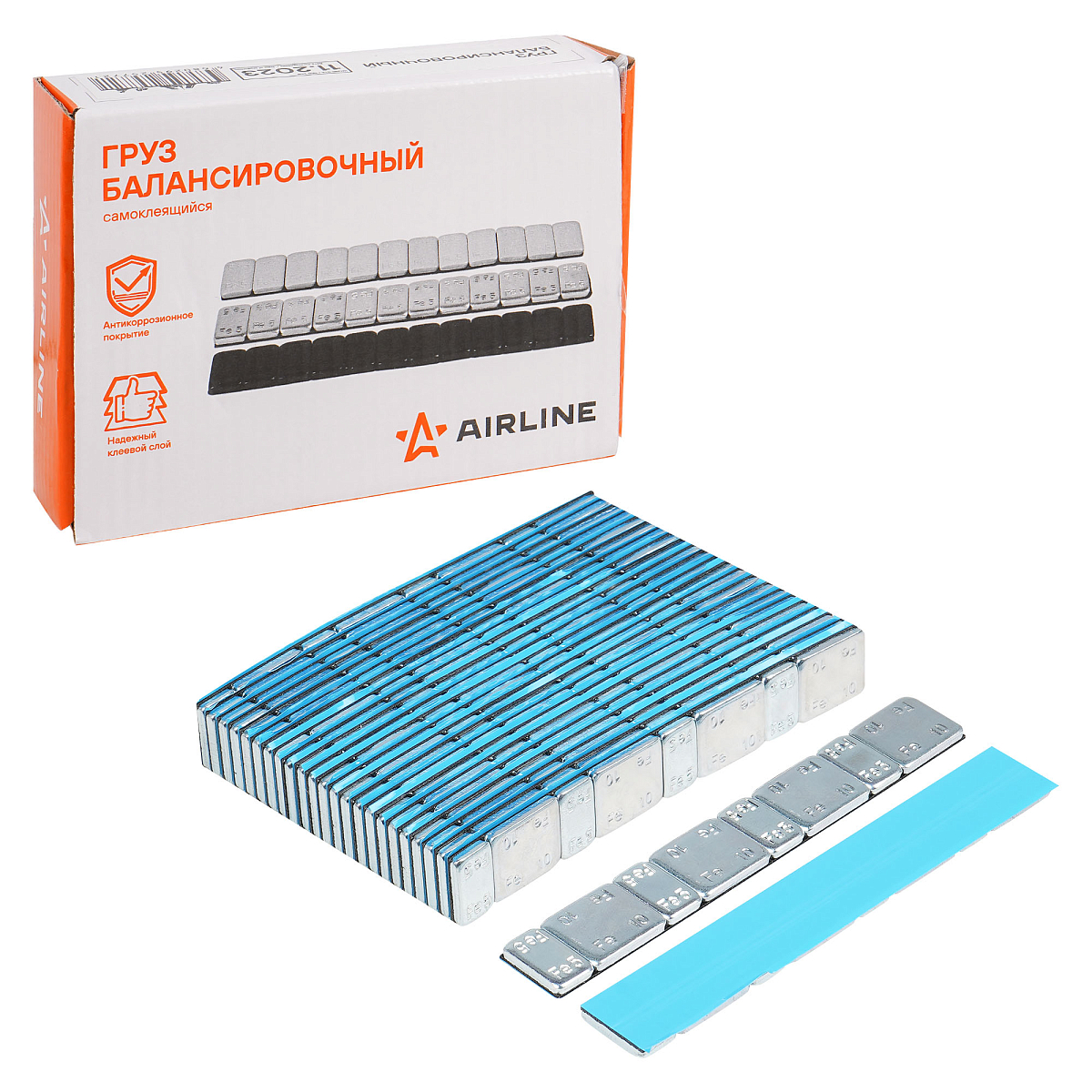 Груз балансировочный самоклеящийся стальной 4*5гр/4*10гр, 50 шт., с лайнером