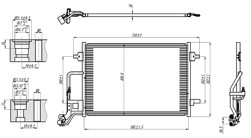 Радиатор кондиционера для автомобилей Passat B5 (00-)/Superb (01-)