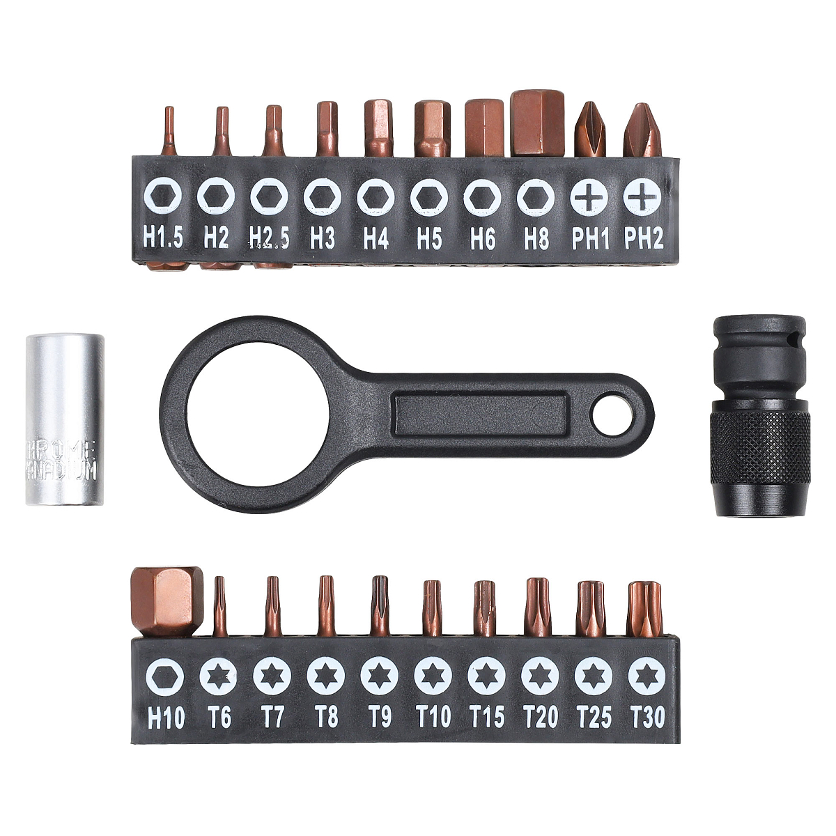 Отвертка динамометрическая 1/4" 2-8Нм, с битами 23 пр. (PH, HEX, TORX), кейс