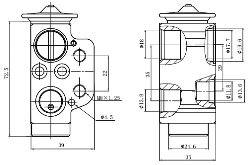 Клапан расширительный кондиционера (ТРВ) для автомобилей Transporter T5 (03-)