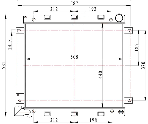 Радиатор охлаждения для автомобилей ГАЗель-Бизнес Cummins (тип Прамо/TRM/Алпас)