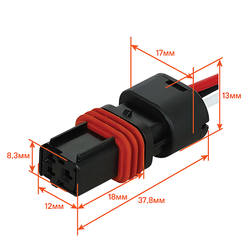 Разъём 3 pin с проводами для датчика температуры ОЖ, датчика скорости Лада, Renault
