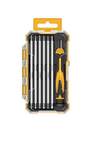 Инструмент для точных работ, набор 7пр. (рукоятка + биты PH, SL, TORX), пласт. кейс МП-серия