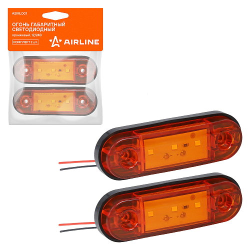 Огонь габаритный светодиодный, 12/24В, оранжевый, комплект 2 шт.