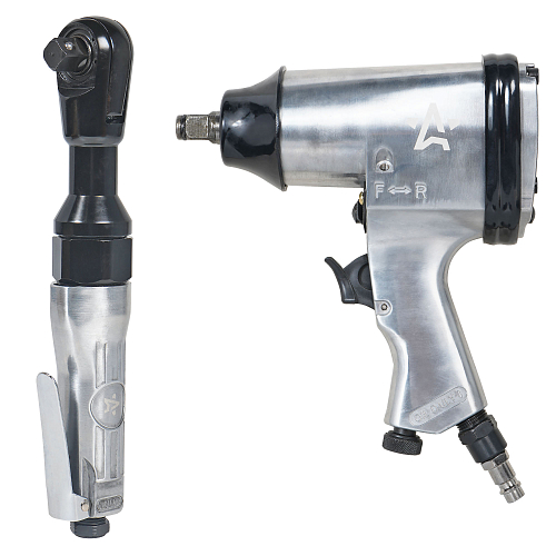 Гайковерт пневматический 1/2"DR 330Нм, трещотка 1/2"DR 61Нм, набор с головками 17 пр. кейс