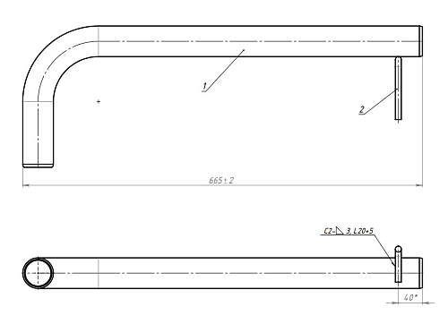 Труба выхлопная для автомобилей ГАЗ 2705 (дв. ЗМЗ-402, 406) (алюминизированная сталь)