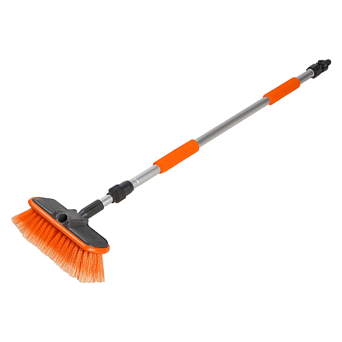 Швабра с насадкой для шланга, щеткой 20см и телескопической ручкой 100-150см